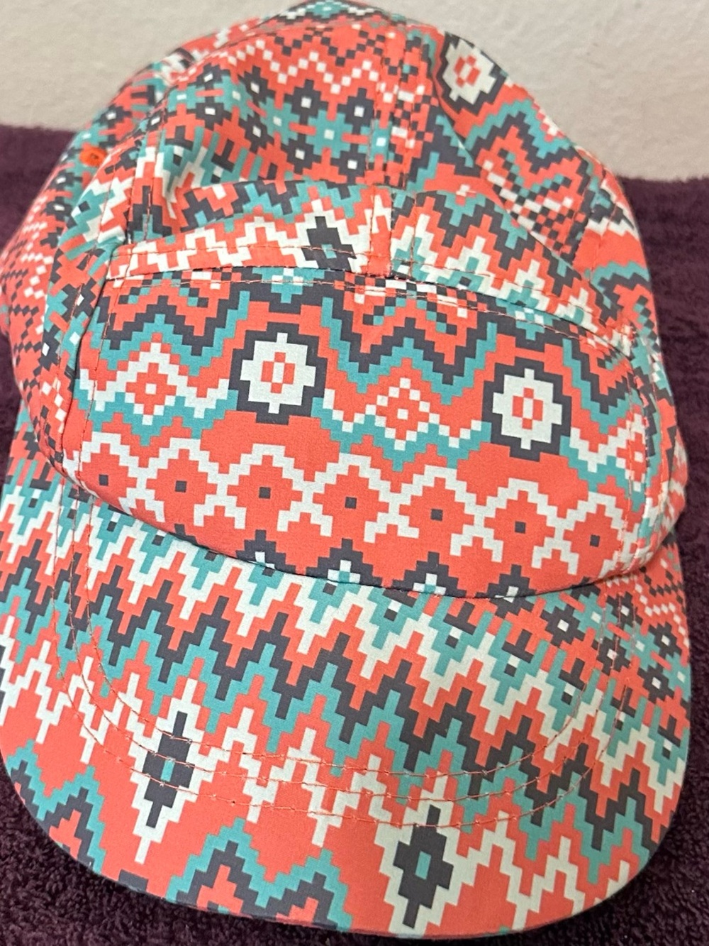 Pugs Brand baseball cap hat Featuring adjustable turquoise orange white